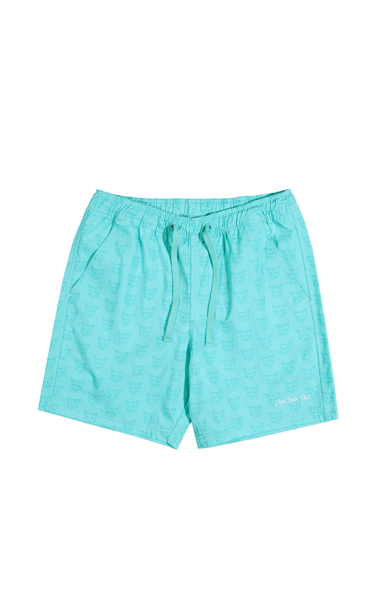 TURQUOISE PARI SWIM CLUB SHORTS - PARI USA