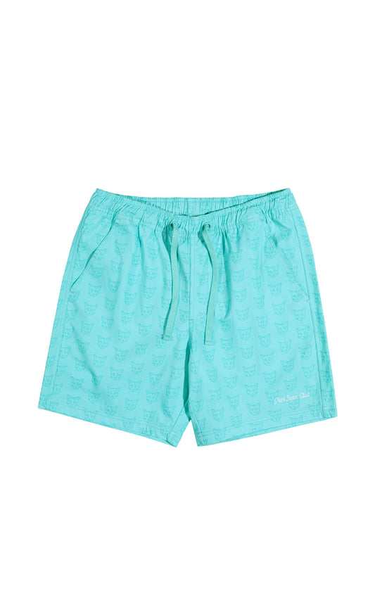 TURQUOISE PARI SWIM CLUB SHORTS - PARI USA