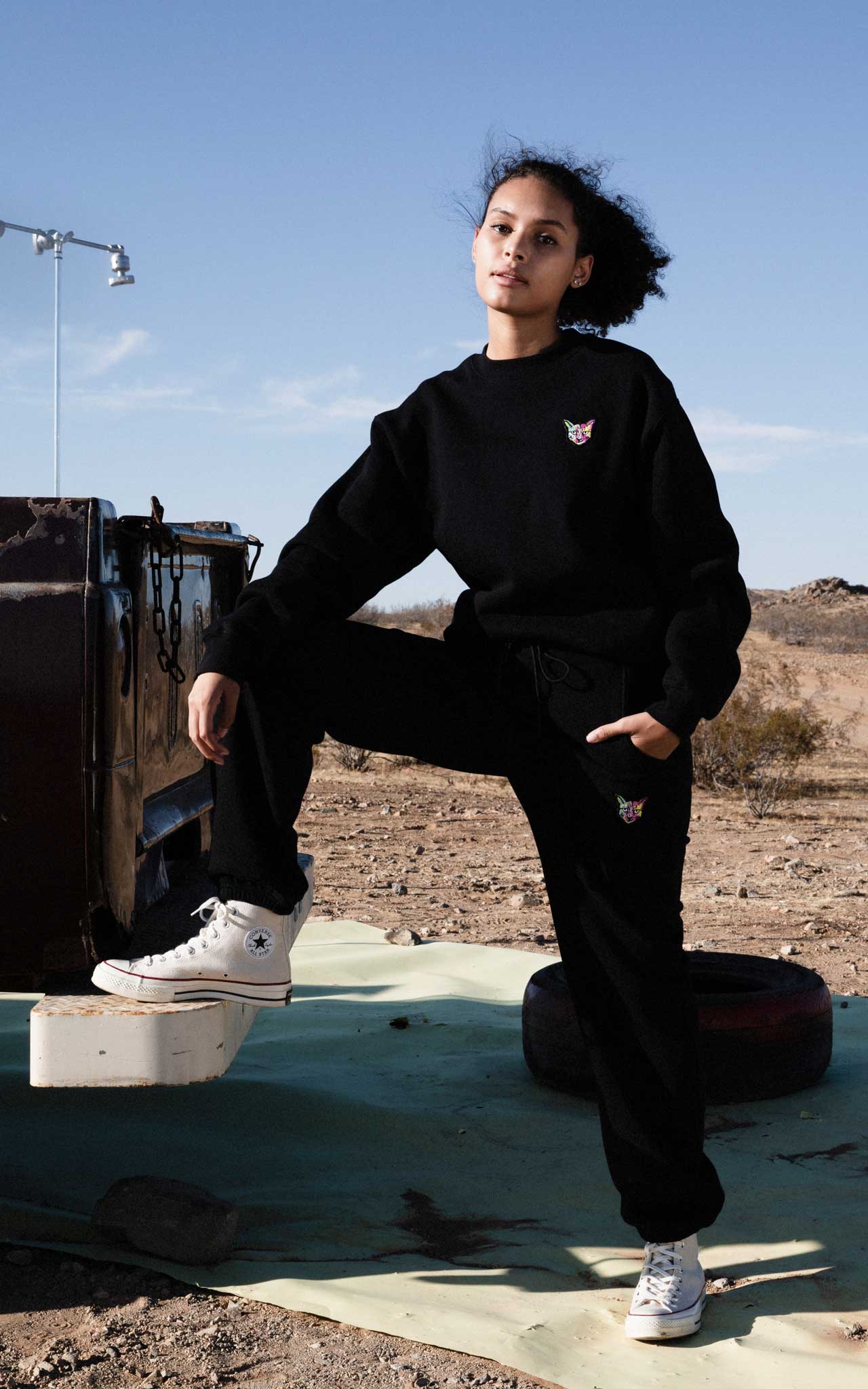 BLACK SWEATSHIRT CAT - PARI USA , Wearepari, Paul Ripke, pari swim club, Newport Beach, pari