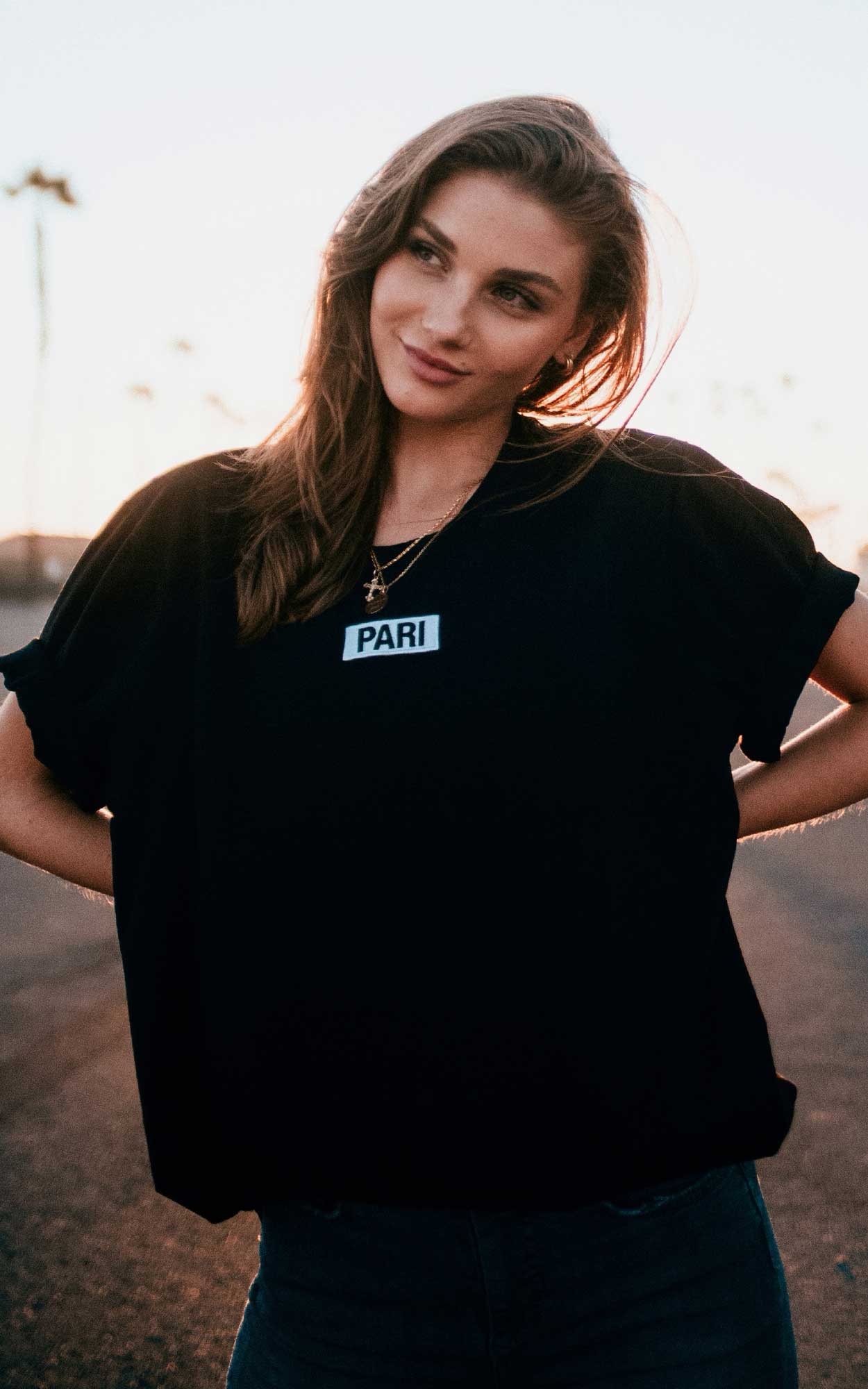BLACK T-SHIRT BOX LOGO - PARI USA , Wearepari, Paul Ripke, pari swim club, Newport Beach, pari