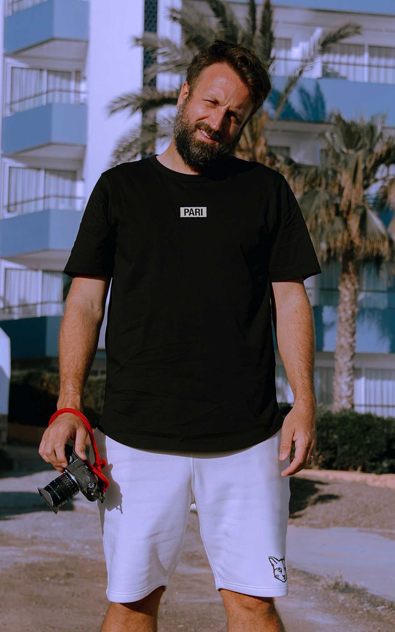 BLACK T-SHIRT BOX LOGO - PARI USA , Wearepari, Paul Ripke, pari swim club, Newport Beach, pari