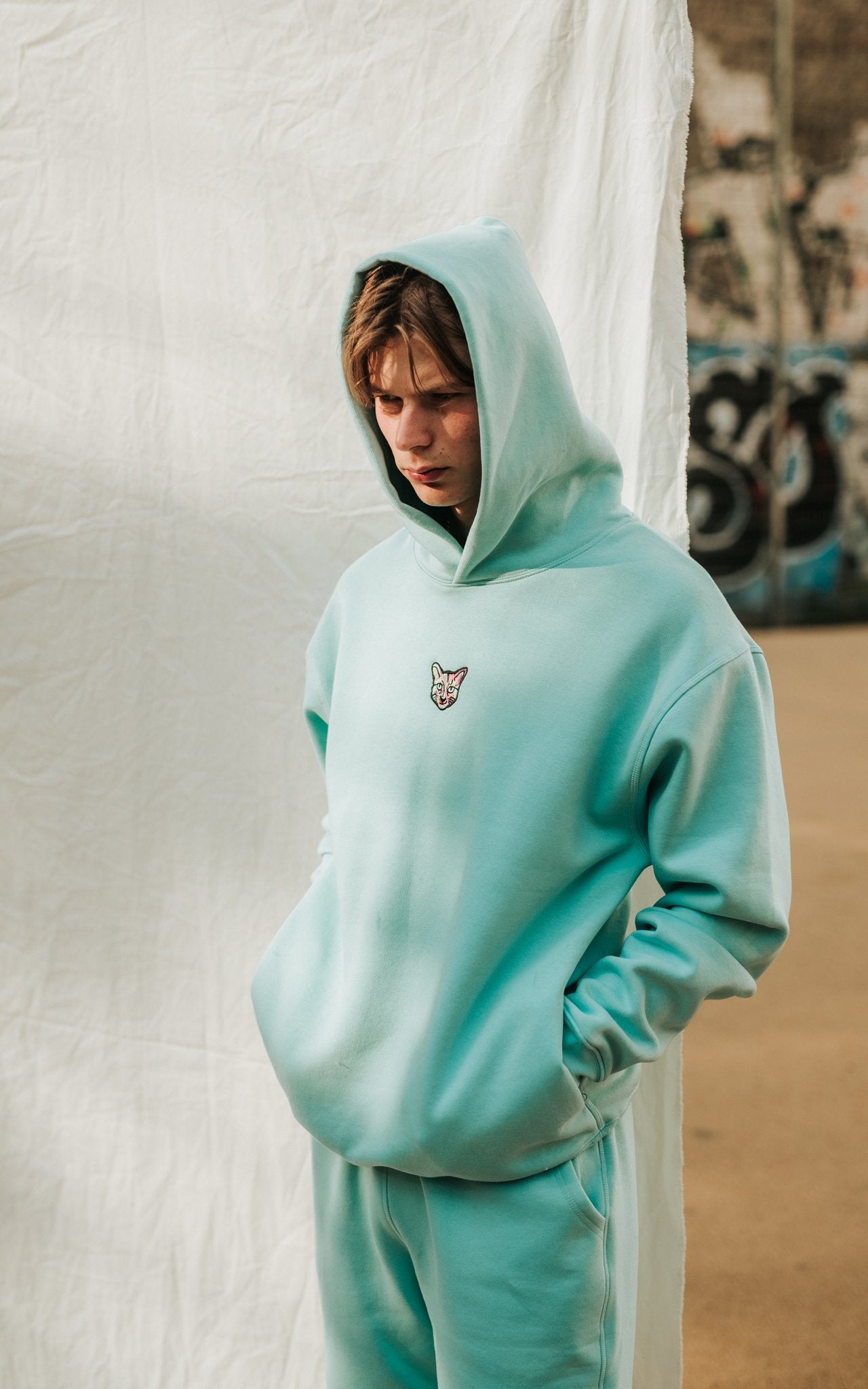 TURQUOISE SPORTS CLUB HOODIE CAT - PARI USA , Wearepari, Paul Ripke, pari swim club, Newport Beach, pari