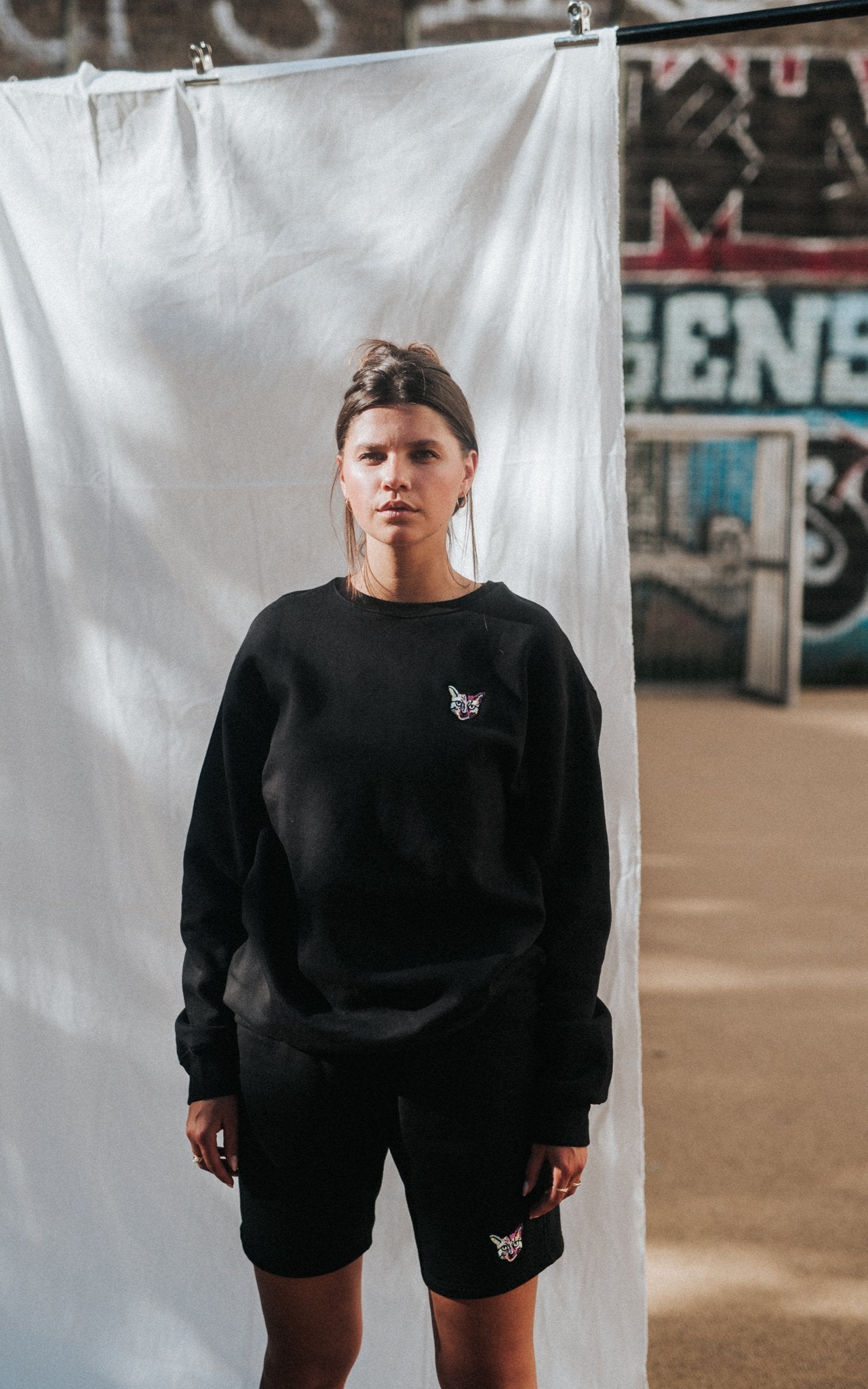 BLACK SPORTS CLUB SWEATSHIRT CAT - PARI USA , Wearepari, Paul Ripke, pari swim club, Newport Beach, pari