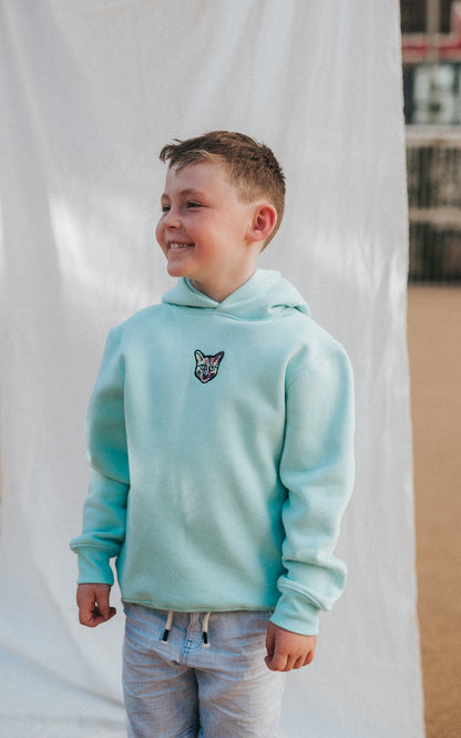 KIDS TURQUOISE SPORTS CLUB HOODIE CAT - PARI USA , Wearepari, Paul Ripke, pari swim club, Newport Beach, pari