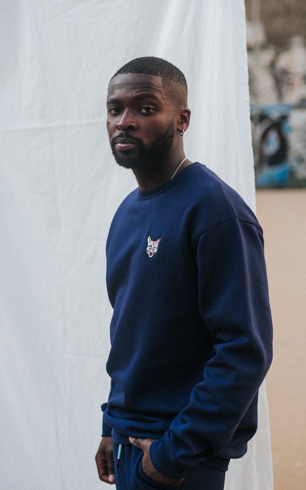 NAVY SPORTS CLUB SWEATSHIRT CAT - PARI USA , Wearepari, Paul Ripke, pari swim club, Newport Beach, pari