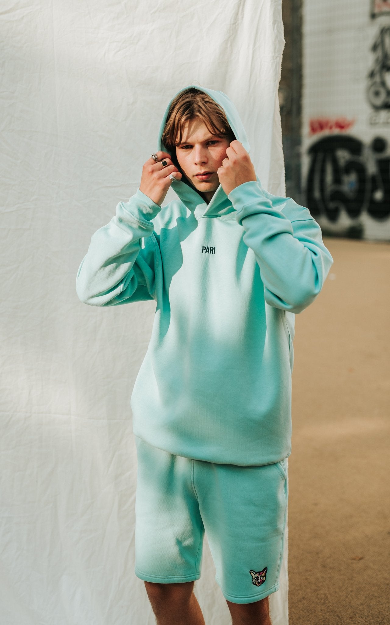 TURQUOISE SPORTS CLUB HOODIE PARI - PARI USA , Wearepari, Paul Ripke, pari swim club, Newport Beach, pari