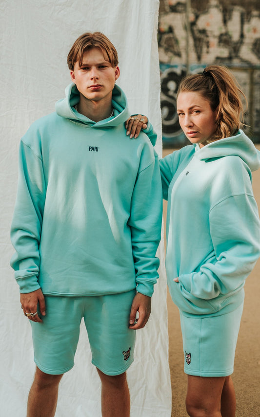 TURQUOISE SPORTS CLUB HOODIE PARI - PARI USA , Wearepari, Paul Ripke, pari swim club, Newport Beach, pari