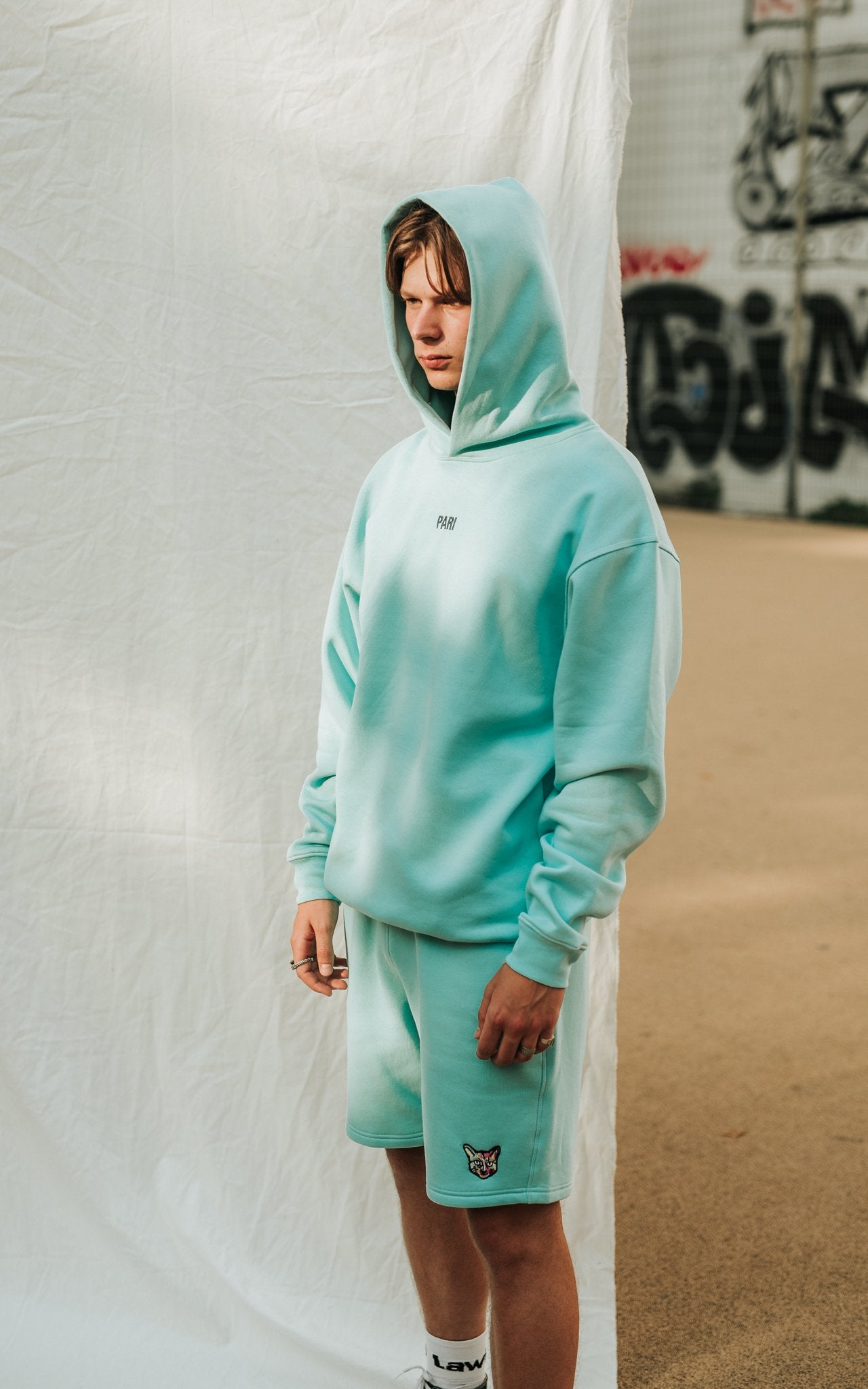 TURQUOISE SPORTS CLUB HOODIE PARI - PARI USA , Wearepari, Paul Ripke, pari swim club, Newport Beach, pari