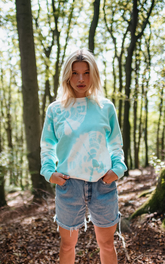 TURQUOISE HIPPIE CLUB SWEATSHIRT - PARI USA , Wearepari, Paul Ripke, pari swim club, Newport Beach, pari