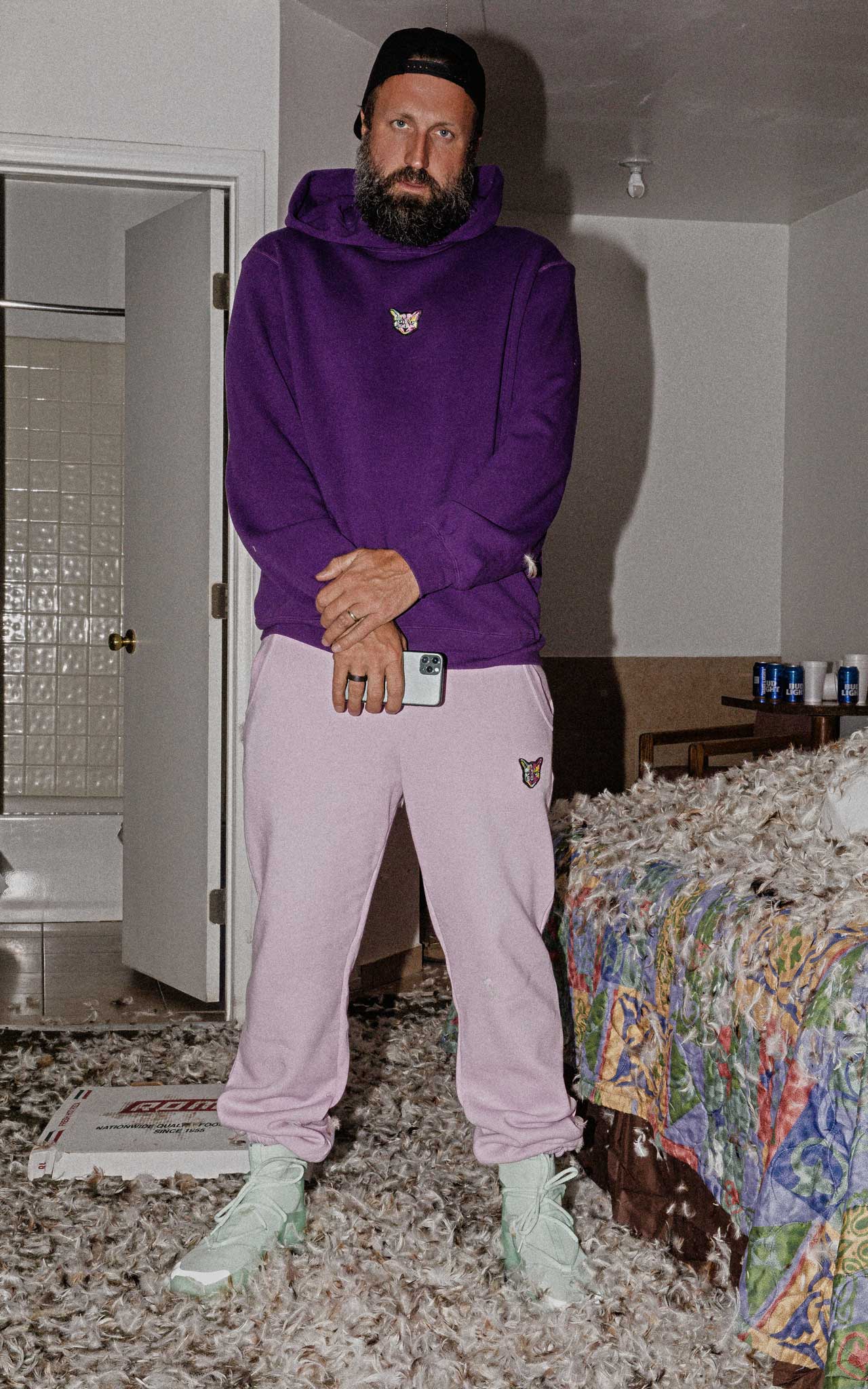 LILAC SWEATPANTS CAT - PARI USA , Wearepari, Paul Ripke, pari swim club, Newport Beach, pari