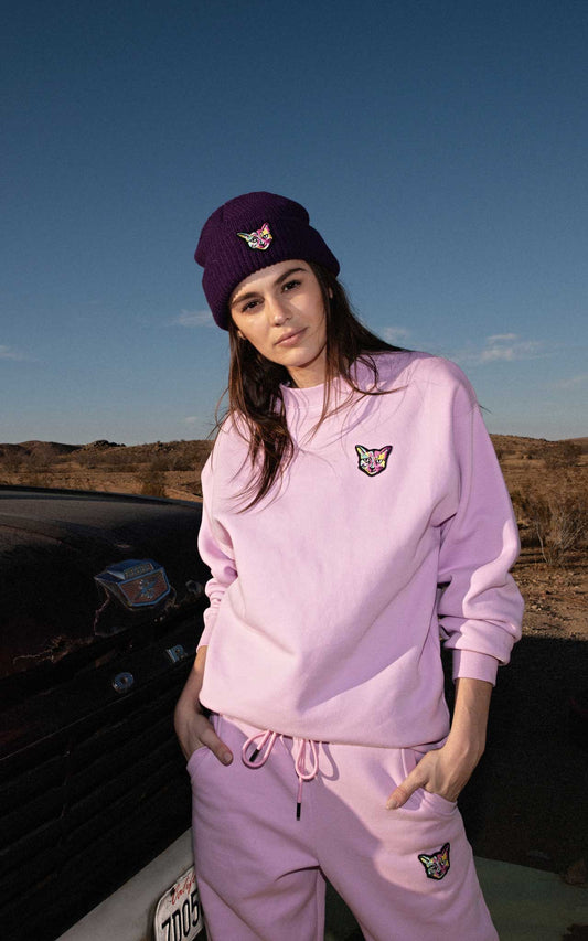 LILAC SWEATSHIRT CAT - PARI USA , Wearepari, Paul Ripke, pari swim club, Newport Beach, pari
