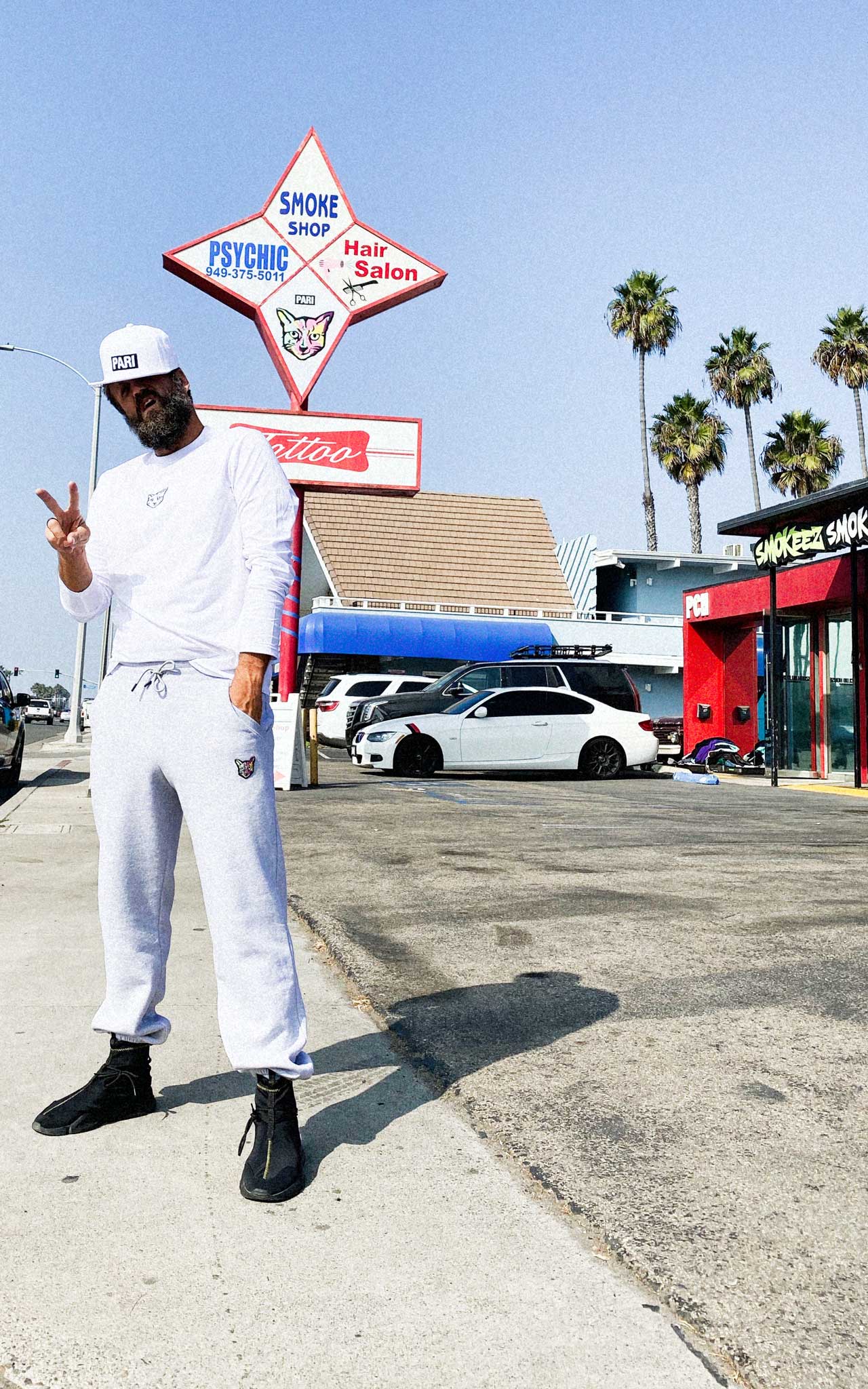 GREY SWEATPANTS CAT - PARI USA , Wearepari, Paul Ripke, pari swim club, Newport Beach, pari