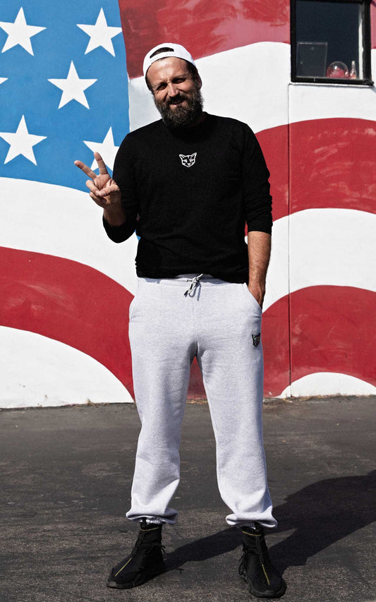 GREY SWEATPANTS CAT - PARI USA , Wearepari, Paul Ripke, pari swim club, Newport Beach, pari