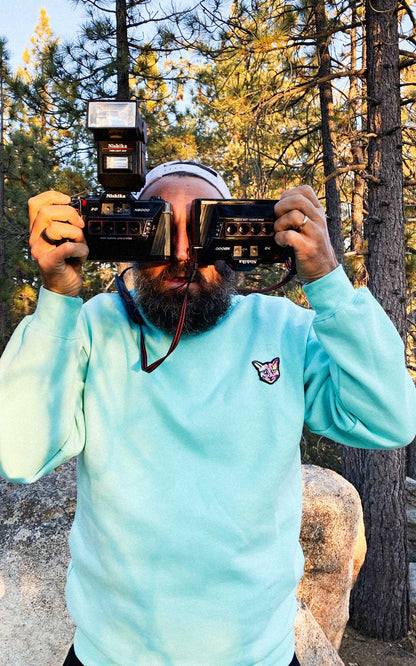 TURQUOISE SWEATSHIRT CAT - PARI USA , Wearepari, Paul Ripke, pari swim club, Newport Beach, pari