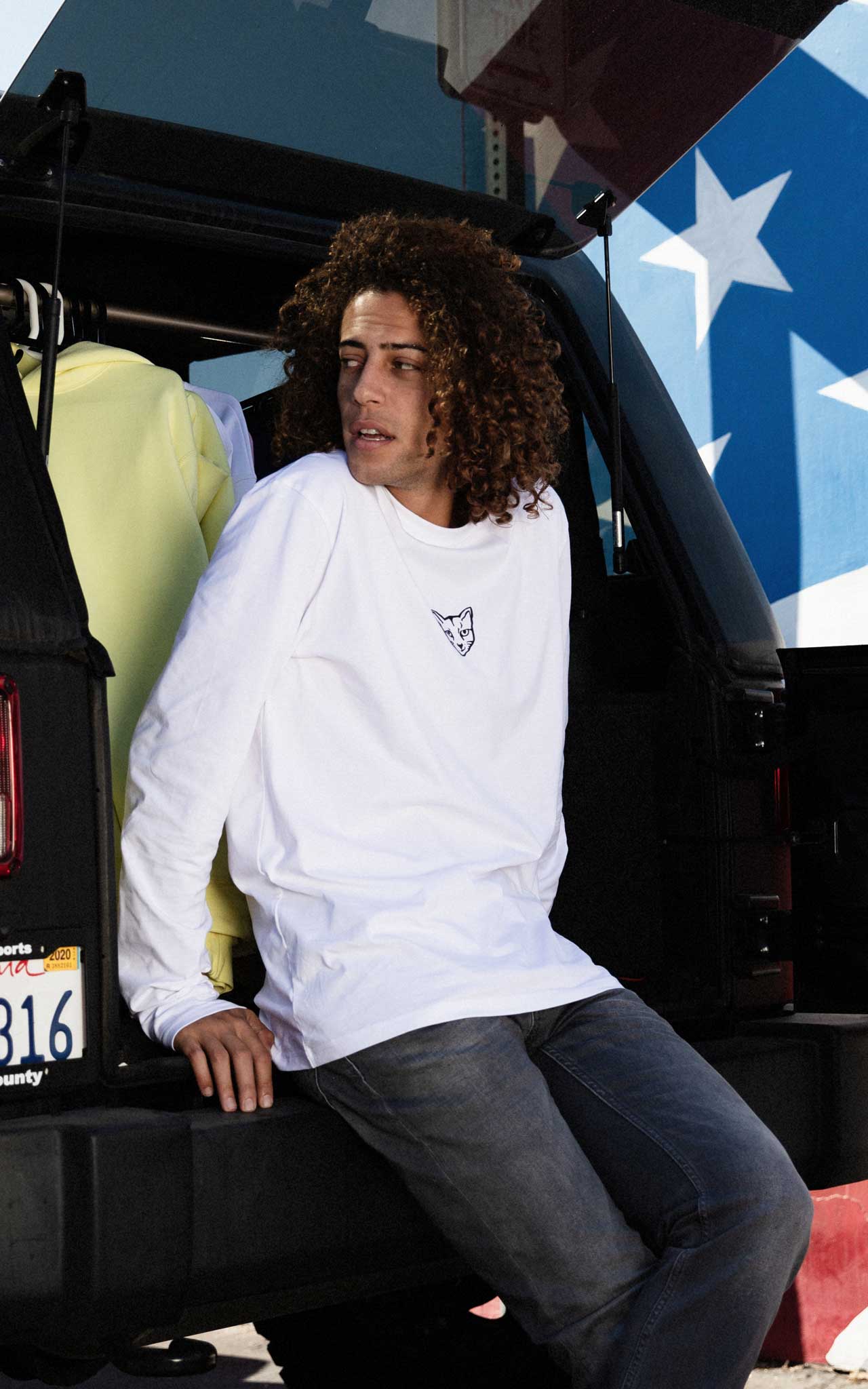 WHITE LONGSLEEVE RUBBER CAT - PARI USA , Wearepari, Paul Ripke, pari swim club, Newport Beach, pari