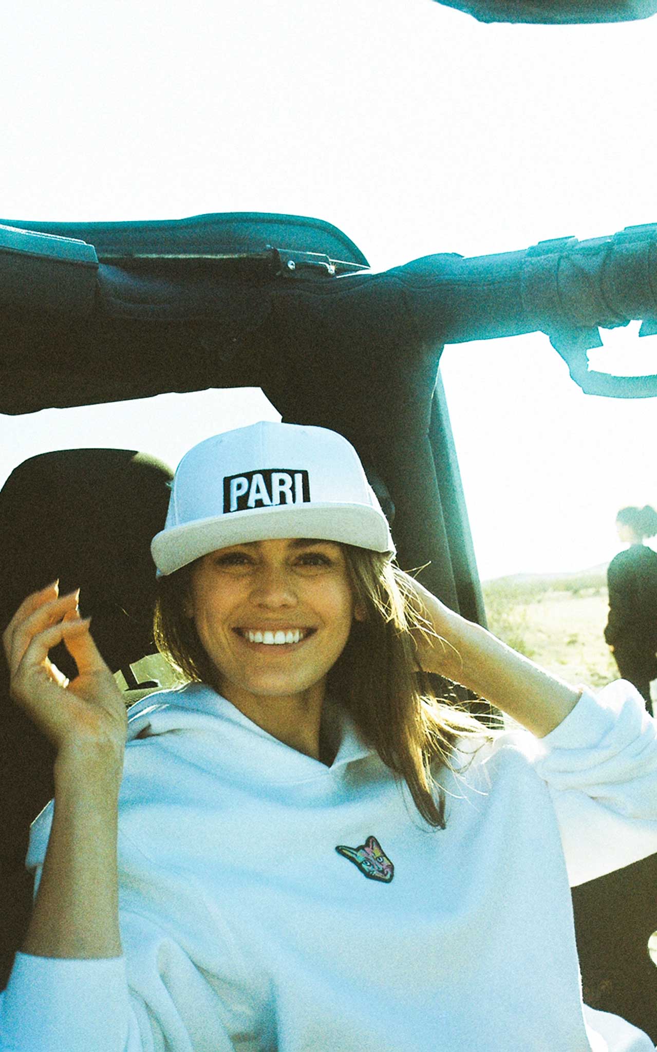 WHITE SWEATSHIRT CAT - PARI USA , Wearepari, Paul Ripke, pari swim club, Newport Beach, pari