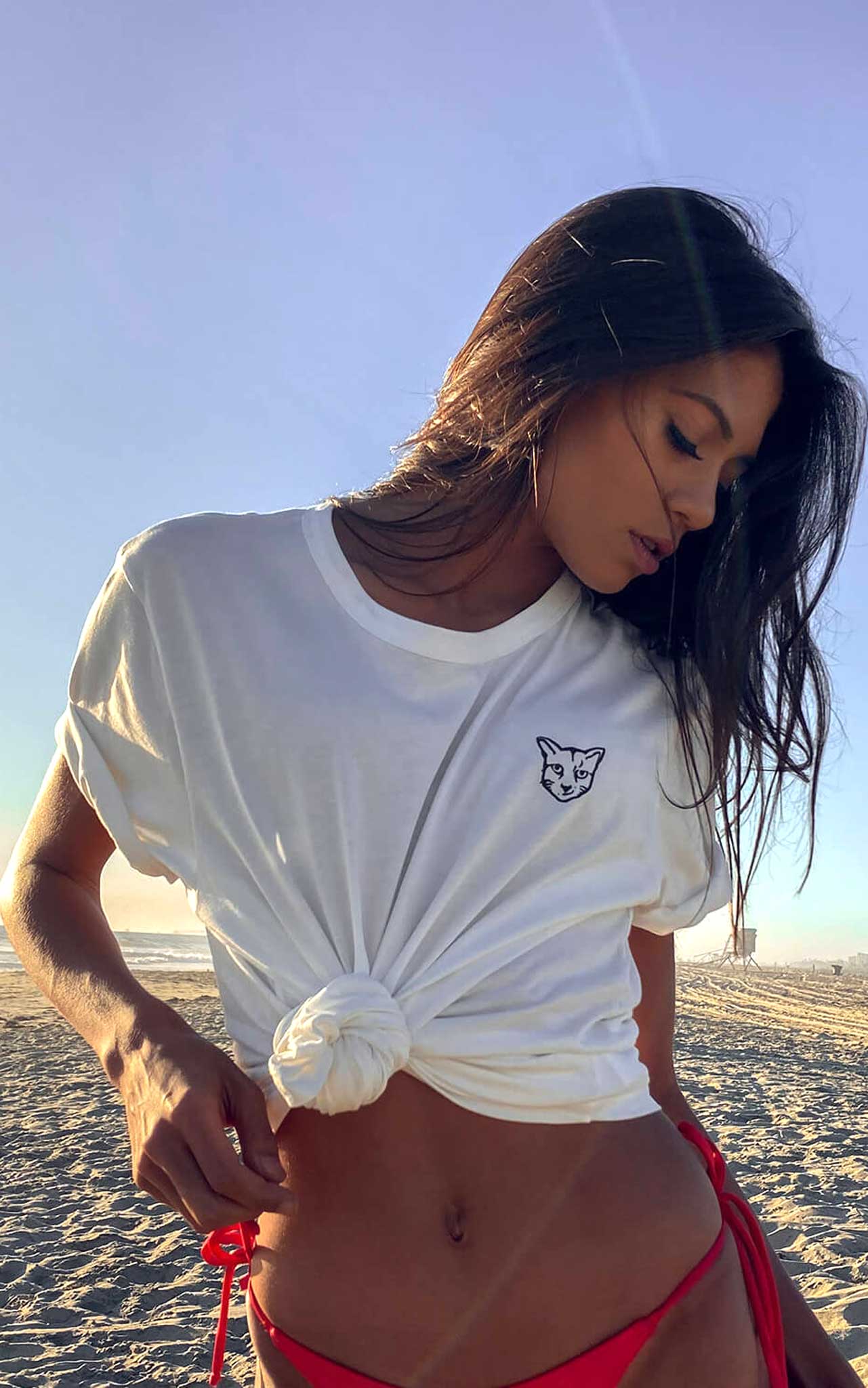 WHITE T-SHIRT RUBBER CAT - PARI USA , Wearepari, Paul Ripke, pari swim club, Newport Beach, pari
